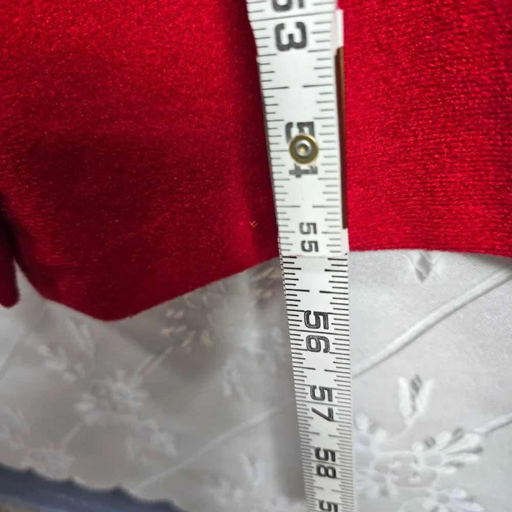 VTG Bill Blass Robe Small Red Dacron Polyester Long Lounger Luxury Trim Belt USA